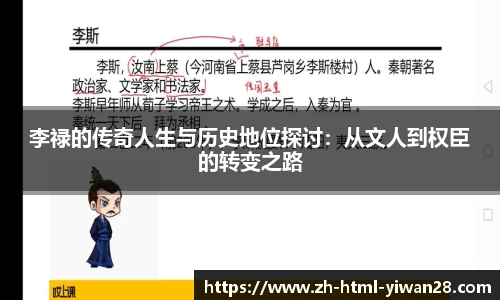 李禄的传奇人生与历史地位探讨：从文人到权臣的转变之路