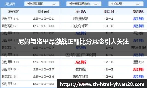 尼姆与洛里昂激战正酣比分悬念引人关注